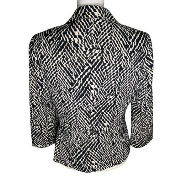 Kasper black white patterned blazer small size 6 office preppy old money style - Picture 5 of 12